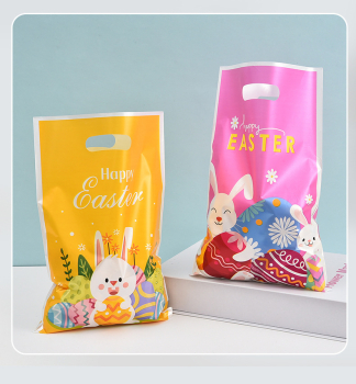 Preview: 50x Ostertüten zum Befüllen – Geschenktüten Ostern mit Griff 25x16 cm – Osterhasen Tüten für Süßigkeiten, Kekse & Geschenke – Goodie Bags Kinder Ostern Deko